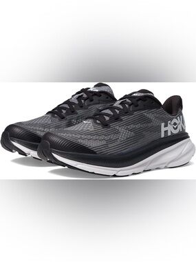 Hoka Kids Clifton 9 Youth 4.5 MD Kid Black/White Running Shoes